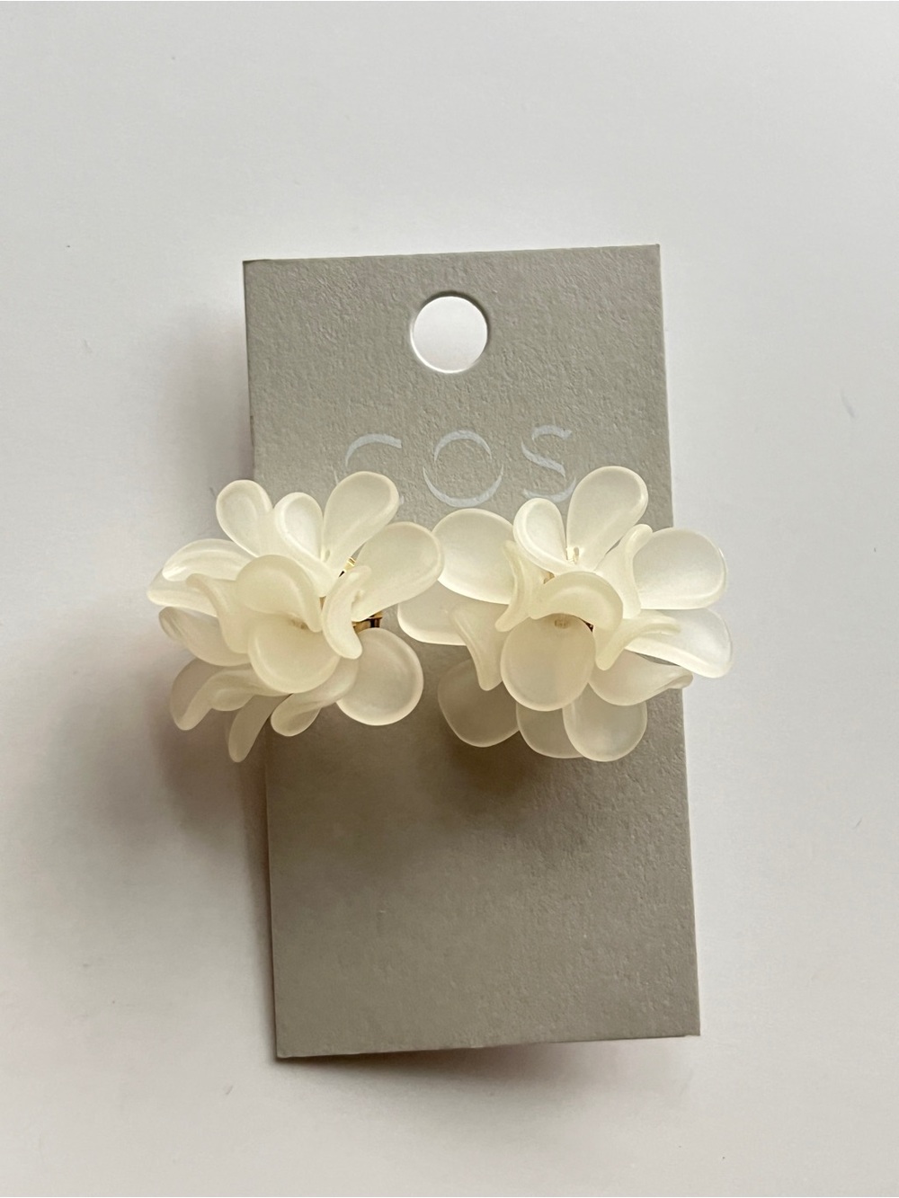 COS Cream Floral Cluster Earrings